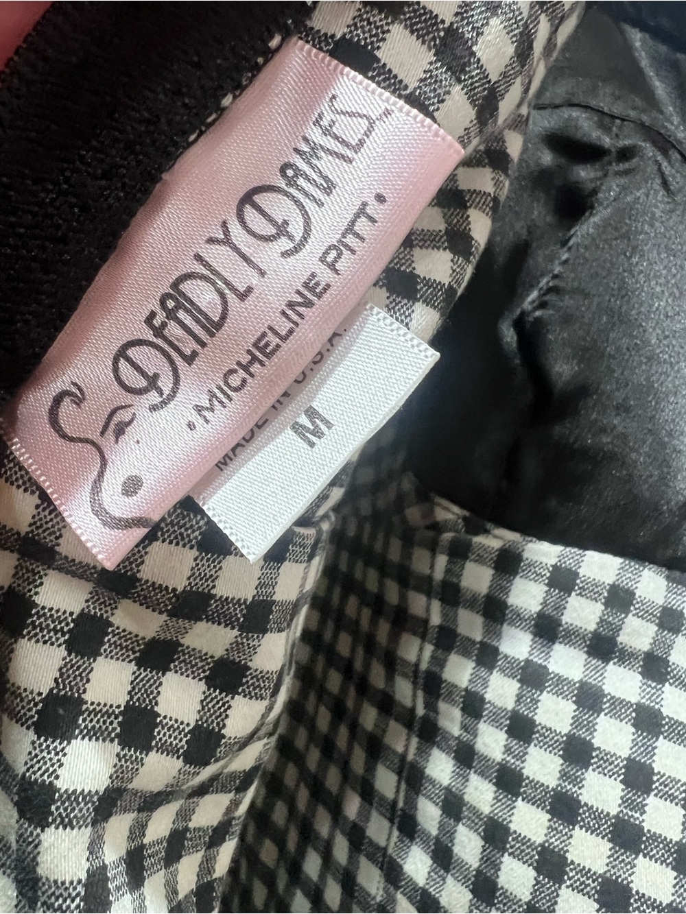 RARE Deadly Dames by Micheline Pitt / Pinup Couture Gingham Courtesan Swing MED - Picture 4 of 8